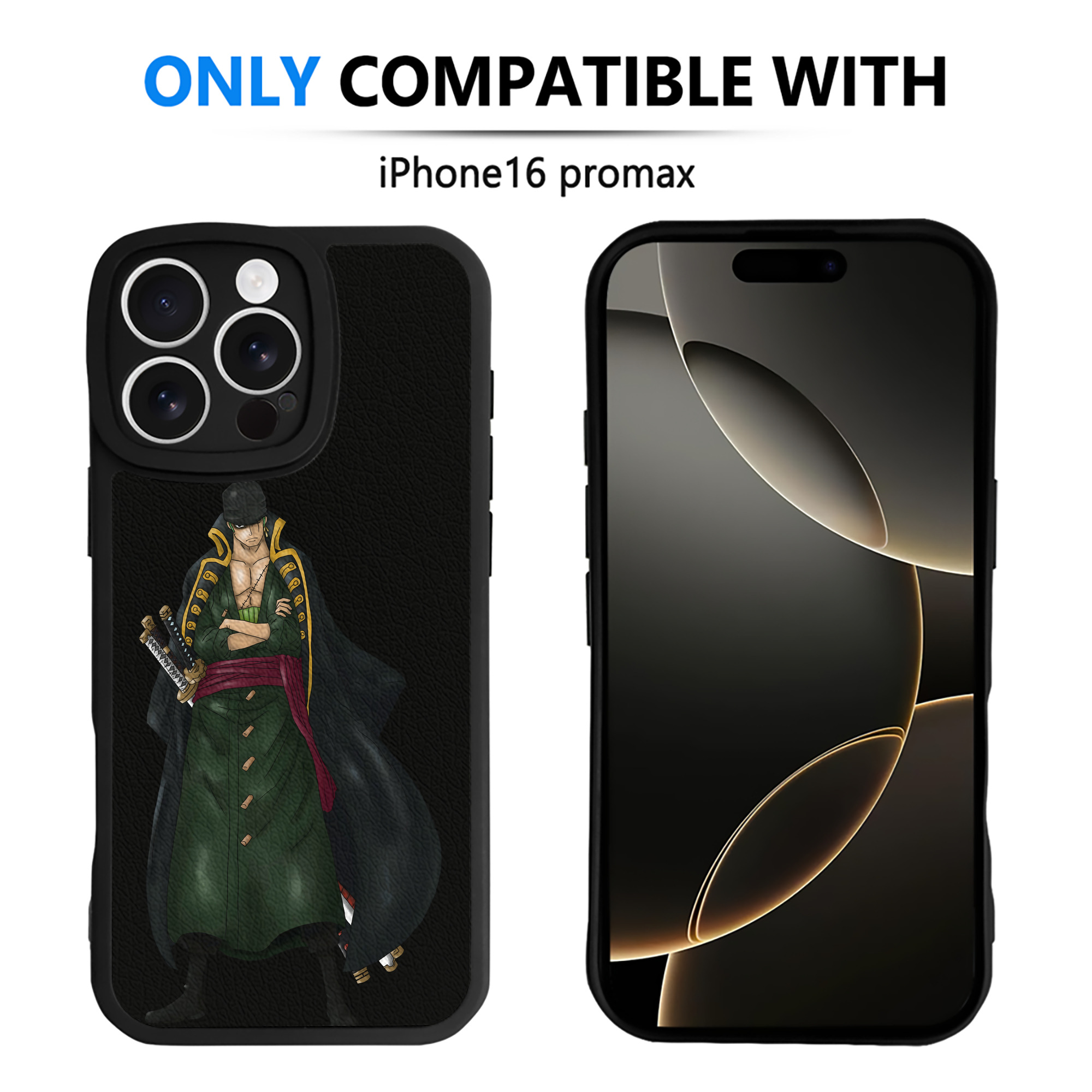 （画像用） ワンピース ロロノア・ゾロ ONE PIECE Roronoa Zoro 【iPhone 16シリーズ対応】シリコンスマホケース（レザー調） 材質：シリコン